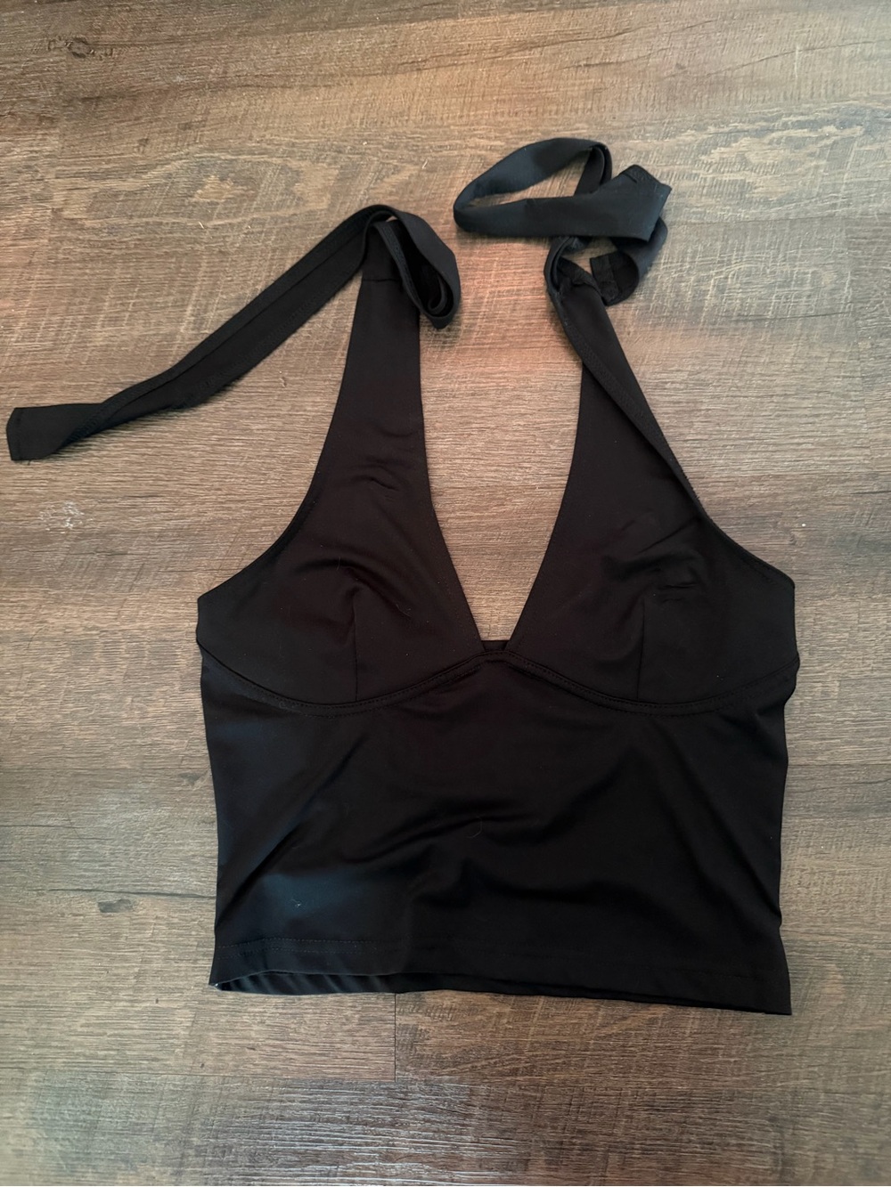 Black Halter Crop Top